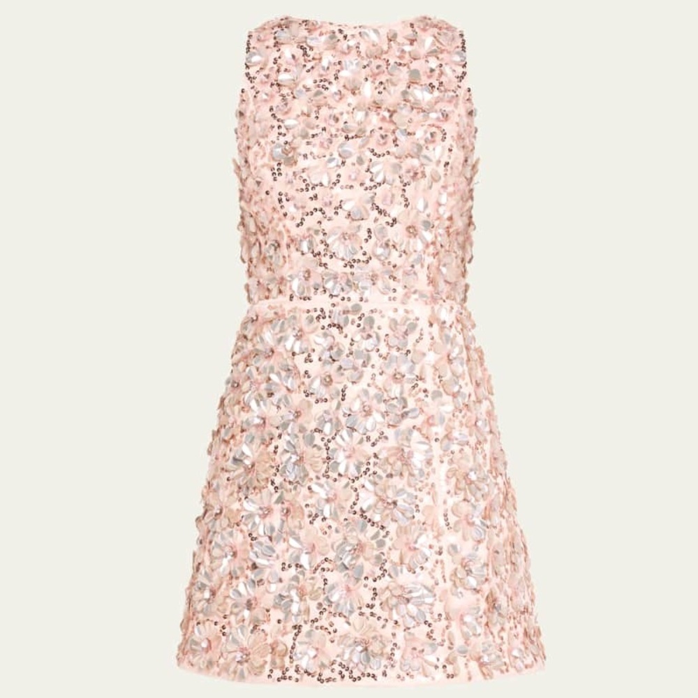 NWOT Alice + Olivia Lindsey Embellished Mini Gown Size 2 Blush Rose MSRP $995 - Picture 3 of 16